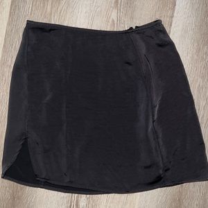 Black satin Forever 21 mini skirt